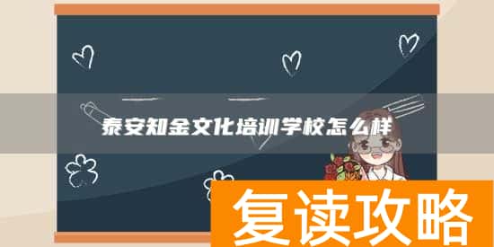 泰安知金文化培训学校怎么样